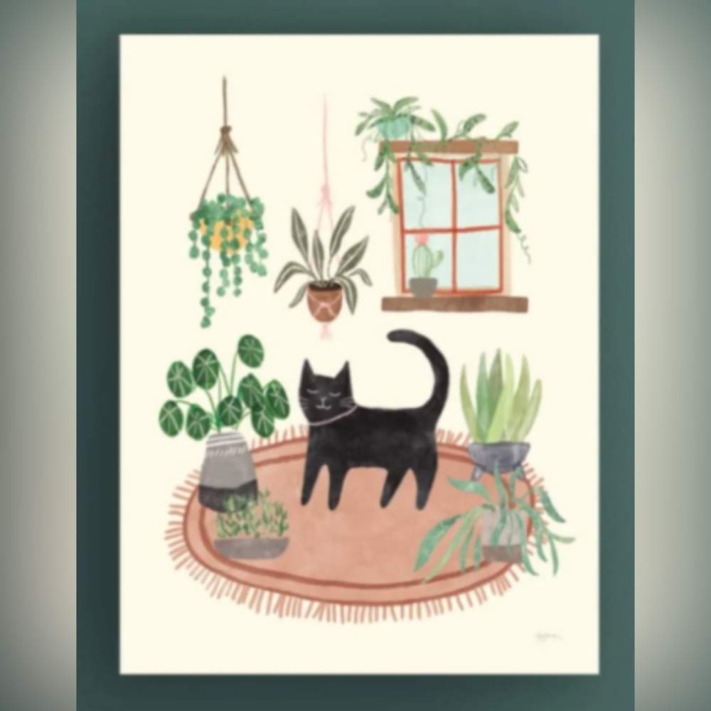 Sale! Amanti Art Cat and Plants Art Print - Picture 10 of 10